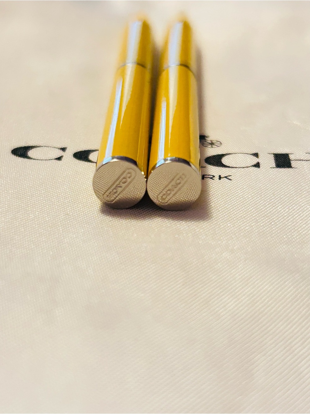 Coach Mini Yellow and Silver Tone Pens/ Keychain/ Bag Charm (PRICE IS FOR ONE) - Picture 5 of 6